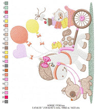 Cargar imagen en el visor de la galería, Horse embroidery design - Baby Girl embroidery designs machine embroidery pattern - Dog embroidery file Cat embroidery - instant download
