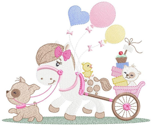 Horse embroidery design - Baby Girl embroidery designs machine embroidery pattern - Dog embroidery file Cat embroidery - instant download