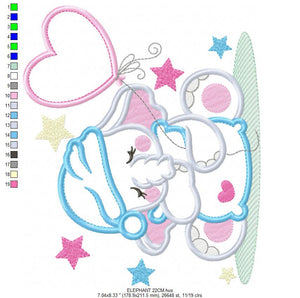 Sleepy Elephant embroidery designs - Sleeping Animal embroidery design machine embroidery pattern - Elephant applique - instant download pes