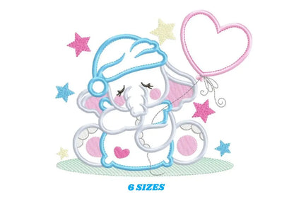 Sleepy Elephant embroidery designs - Sleeping Animal embroidery design machine embroidery pattern - Elephant applique - instant download pes Marcia Embroidery