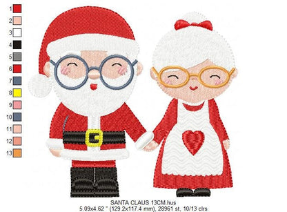 Xmas embroidery designs - Santa Claus embroidery design machine embroidery pattern - Mama Claus embroidery file - Christmas design digital