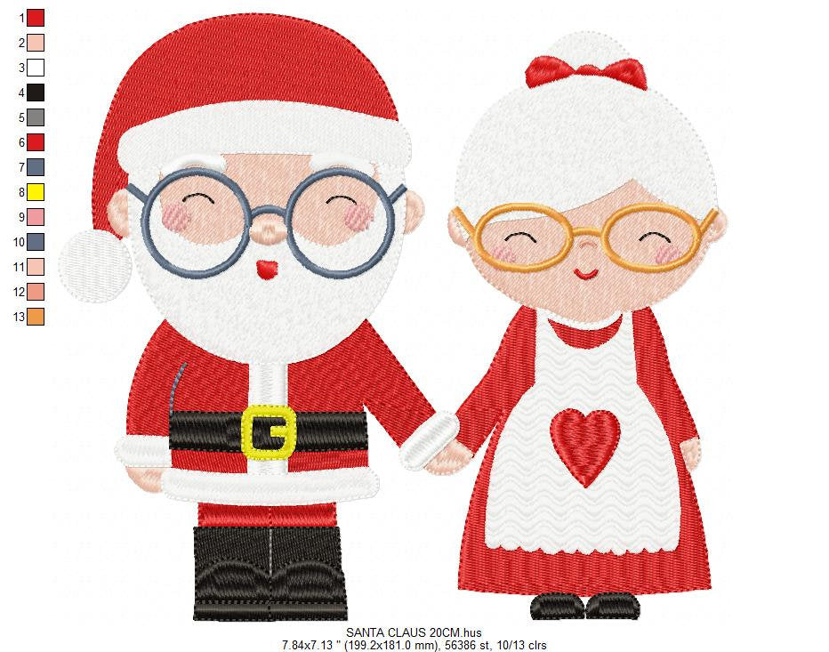 Xmas embroidery designs - Santa Claus embroidery design machine embroidery pattern - Mama Claus embroidery file - Christmas design digital