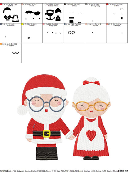 Xmas embroidery designs - Santa Claus embroidery design machine embroidery pattern - Mama Claus embroidery file - Christmas design digital