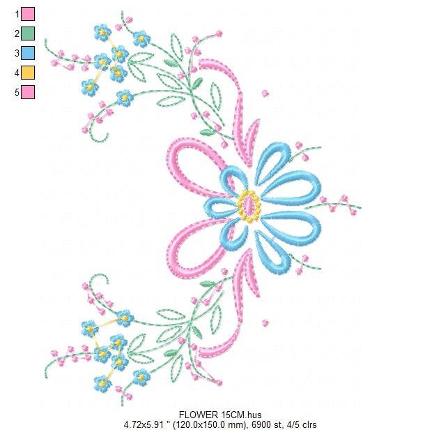 Flowers embroidery designs - Flower embroidery design machine embroidery pattern - floral embroidery file - instant download digital file
