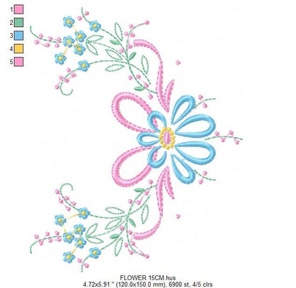 Flowers embroidery designs - Flower embroidery design machine embroidery pattern - floral embroidery file - instant download digital file