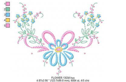 Flowers embroidery designs - Flower embroidery design machine embroidery pattern - floral embroidery file - instant download digital file