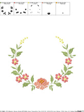 Laden Sie das Bild in den Galerie-Viewer, Monogram Frame embroidery designs - Flower embroidery design machine embroidery pattern - rose wreath embroidery file - baby girl embroidery
