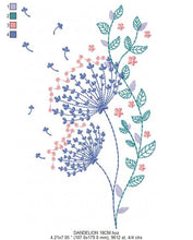 Cargar imagen en el visor de la galería, Dandelion embroidery designs - Flower embroidery design machine embroidery pattern - Flowers embroidery file - baby girl embroidery download
