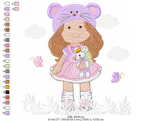 Load image into Gallery viewer, Baby girl embroidery design - Newborn embroidery designs machine embroidery pattern - kid embroidery file - children embroidery toddler
