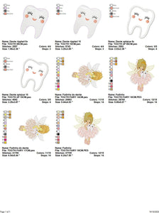 Tooth Fairy embroidery designs - Tooth embroidery design machine embroidery pattern - Baby girl embroidery file - Pixie instant download