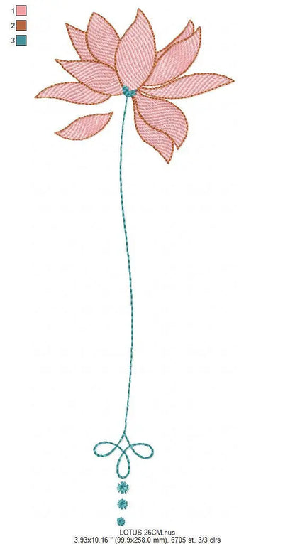 Lotus embroidery designs - Flower embroidery design machine embroidery pattern - Flowers embroidery file - baby girl embroidery download Marcia Embroidery