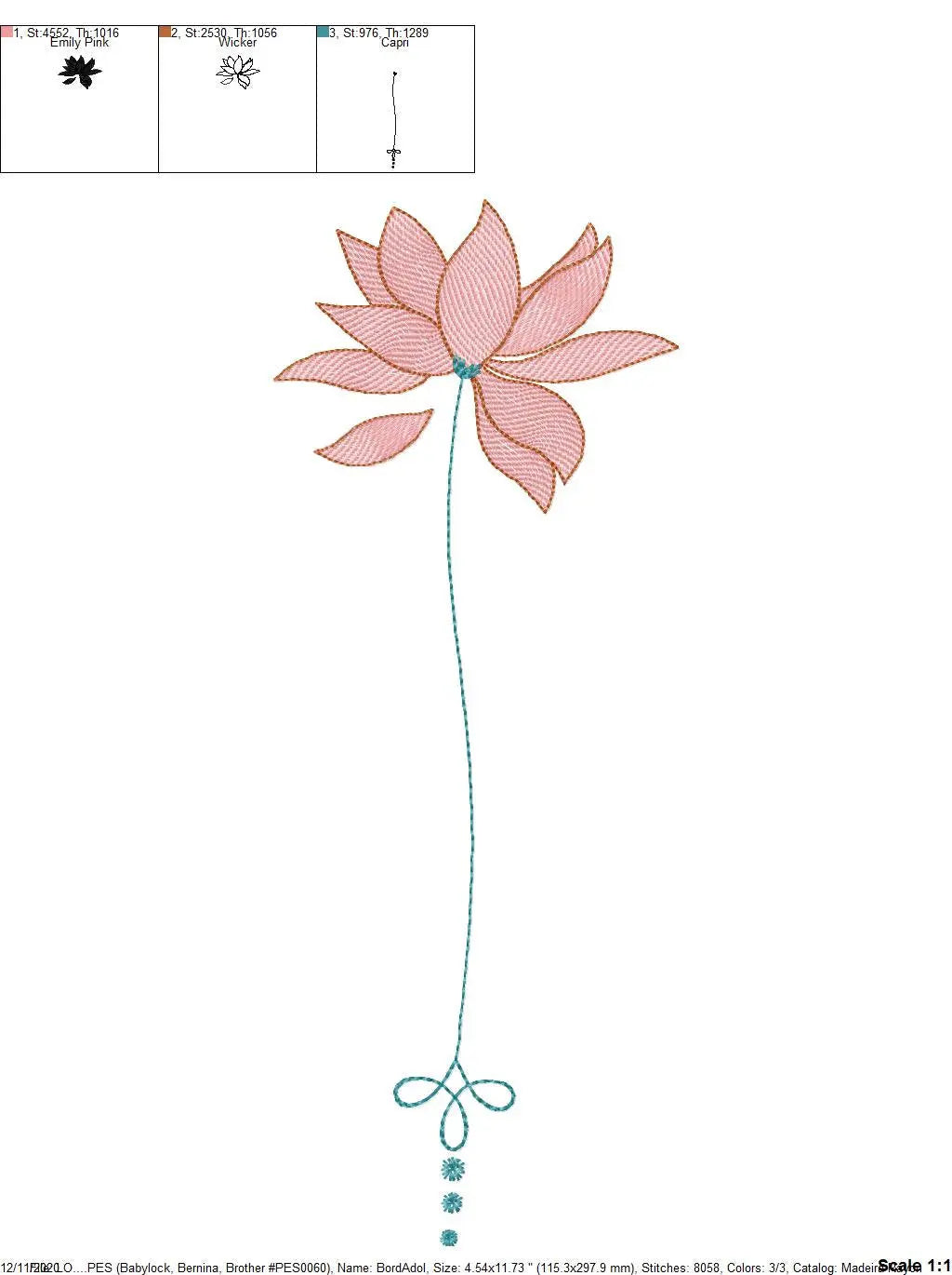 Lotus embroidery designs - Flower embroidery design machine embroidery pattern - Flowers embroidery file - baby girl embroidery download Marcia Embroidery