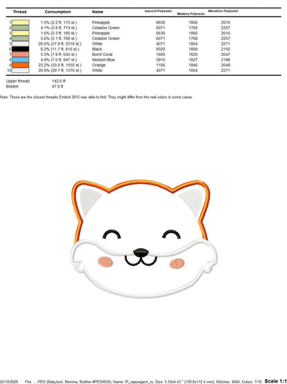 Fox embroidery designs - Red Fox embroidery design machine embroidery pattern - Animal embroidery - Red fox applique design boy embroidery