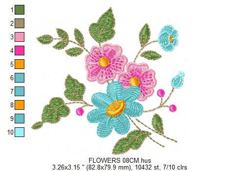 Flowers embroidery designs - Flower embroidery design machine embroidery pattern - floral embroidery file - instant download digital file