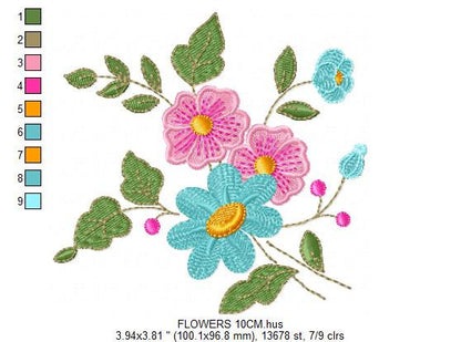 Flowers embroidery designs - Flower embroidery design machine embroidery pattern - floral embroidery file - instant download digital file
