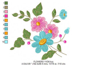 Flowers embroidery designs - Flower embroidery design machine embroidery pattern - floral embroidery file - instant download digital file