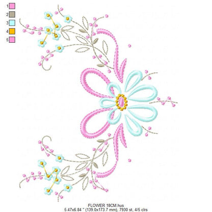 Flowers embroidery designs - Flower embroidery design machine embroidery pattern - floral embroidery file - instant download digital file
