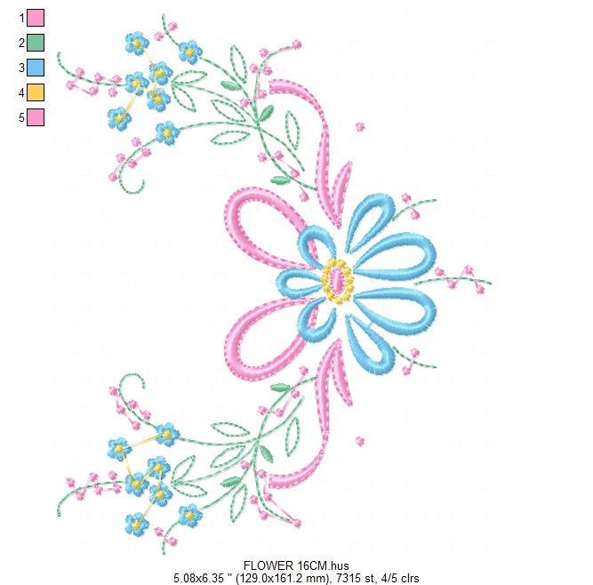 Flowers embroidery designs - Flower embroidery design machine embroidery pattern - floral embroidery file - instant download digital file