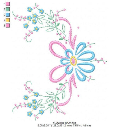 Flowers embroidery designs - Flower embroidery design machine embroidery pattern - floral embroidery file - instant download digital file