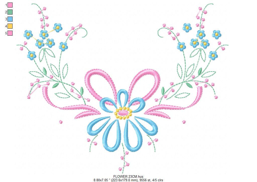 Flowers embroidery designs - Flower embroidery design machine embroidery pattern - floral embroidery file - instant download digital file