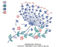Load image into Gallery viewer, Dandelion embroidery designs - Flower embroidery design machine embroidery pattern - Flowers embroidery file - baby girl embroidery download
