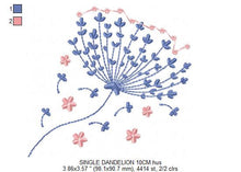 Load image into Gallery viewer, Dandelion embroidery designs - Flower embroidery design machine embroidery pattern - Flowers embroidery file - baby girl embroidery download
