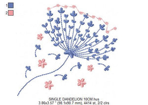 Dandelion embroidery designs - Flower embroidery design machine embroidery pattern - Flowers embroidery file - baby girl embroidery download