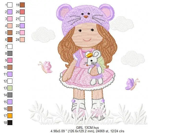 Baby girl embroidery design - Newborn embroidery designs machine embroidery pattern - kid embroidery file - children embroidery toddler Marcia Embroidery