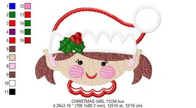 Girl Elf embroidery designs - Santa Claus helper embroidery design machine embroidery pattern - Xmas embroidery file - instant download pes Marcia Embroidery