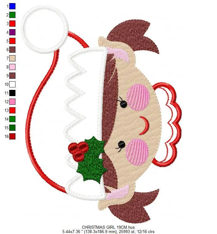 Girl Elf embroidery designs - Santa Claus helper embroidery design machine embroidery pattern - Xmas embroidery file - instant download pes Marcia Embroidery