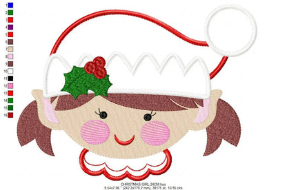 Girl Elf embroidery designs - Santa Claus helper embroidery design machine embroidery pattern - Xmas embroidery file - instant download pes Marcia Embroidery