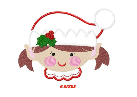 Girl Elf embroidery designs - Santa Claus helper embroidery design machine embroidery pattern - Xmas embroidery file - instant download pes