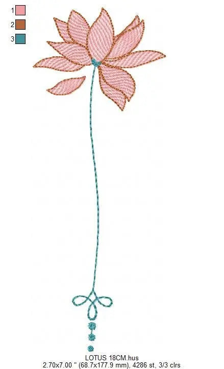 Lotus embroidery designs - Flower embroidery design machine embroidery pattern - Flowers embroidery file - baby girl embroidery download Marcia Embroidery