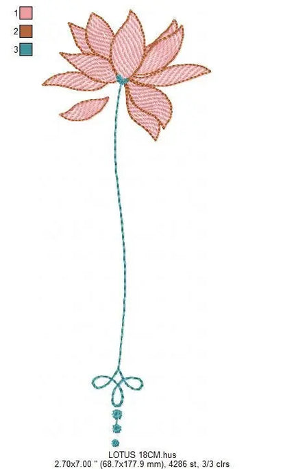Lotus embroidery designs - Flower embroidery design machine embroidery pattern - Flowers embroidery file - baby girl embroidery download Marcia Embroidery