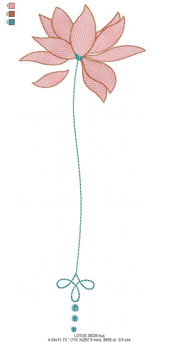 Lotus embroidery designs - Flower embroidery design machine embroidery pattern - Flowers embroidery file - baby girl embroidery download Marcia Embroidery