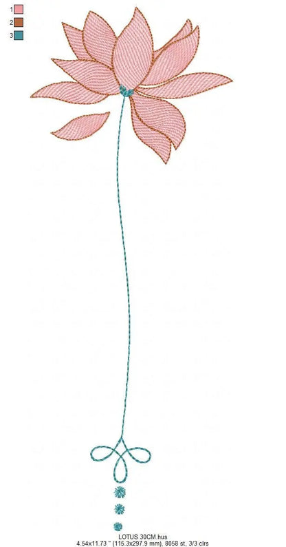 Lotus embroidery designs - Flower embroidery design machine embroidery pattern - Flowers embroidery file - baby girl embroidery download Marcia Embroidery