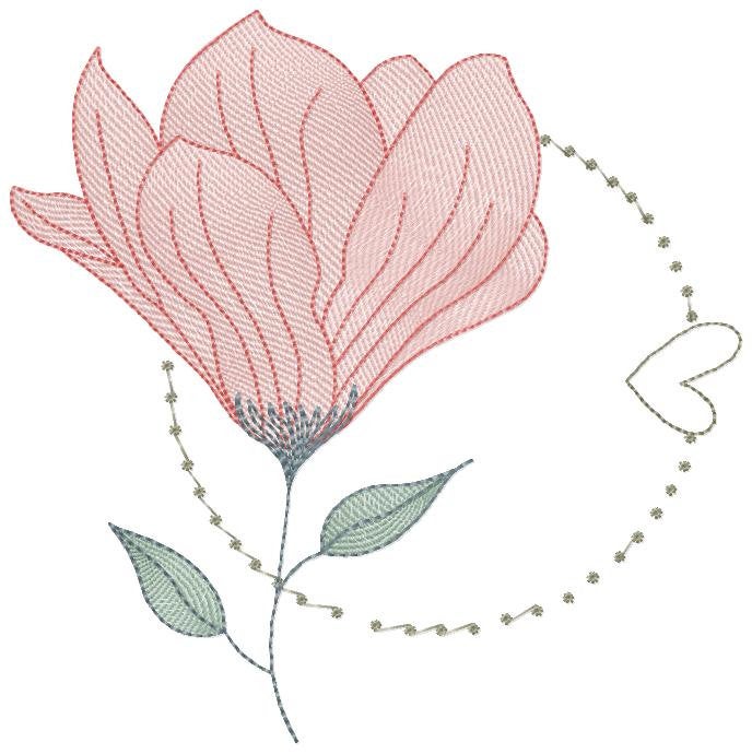 Magnolia embroidery designs - Flower embroidery design machine embroidery pattern - Flowers embroidery file - baby girl embroidery download