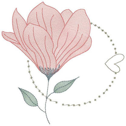Magnolia embroidery designs - Flower embroidery design machine embroidery pattern - Flowers embroidery file - baby girl embroidery download