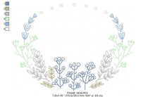 Cargar imagen en el visor de la galería, Monogram Frame embroidery designs - Flower embroidery design machine embroidery pattern - Flower wreath embroidery file - Delicate frame
