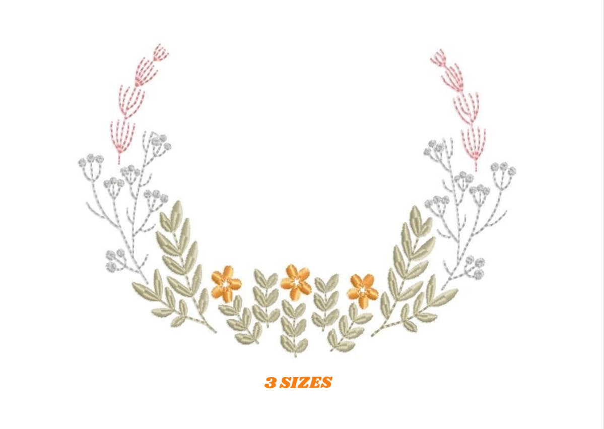 Monogram Frame embroidery designs - Flower embroidery design machine embroidery pattern - Flower wreath embroidery file - Delicate frame