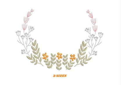 Monogram Frame embroidery designs - Flower embroidery design machine embroidery pattern - Flower wreath embroidery file - Delicate frame