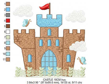 Castle embroidery designs - Prince palace embroidery design machine embroidery pattern - Princess castle embroidery file King Palace design