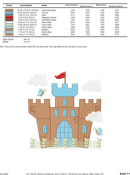 Castle embroidery designs - Prince palace embroidery design machine embroidery pattern - Princess castle embroidery file King Palace design