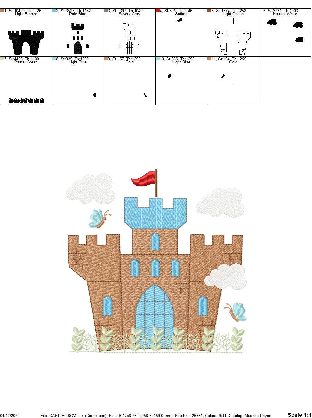 Castle embroidery designs - Prince palace embroidery design machine embroidery pattern - Princess castle embroidery file King Palace design