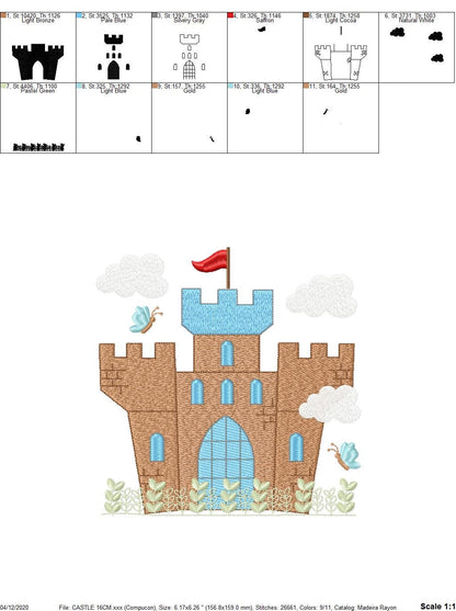Castle embroidery designs - Prince palace embroidery design machine embroidery pattern - Princess castle embroidery file King Palace design