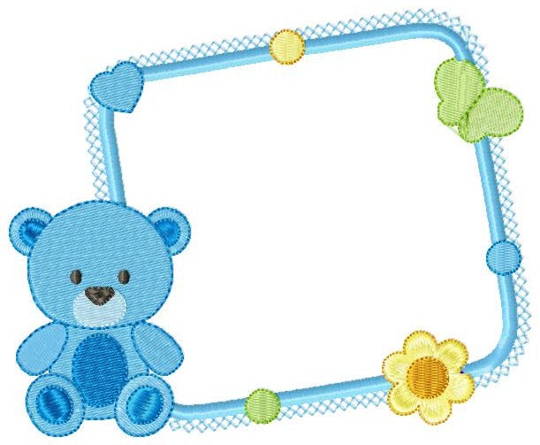 Bear embroidery design - Frame embroidery designs machine embroidery pattern - Baby boy embroidery file - Bear applique instant download
