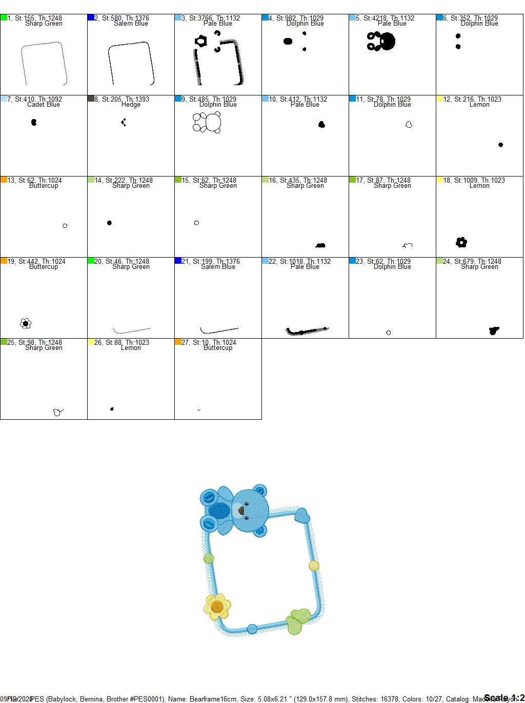 Bear embroidery design - Frame embroidery designs machine embroidery pattern - Baby boy embroidery file - Bear applique instant download