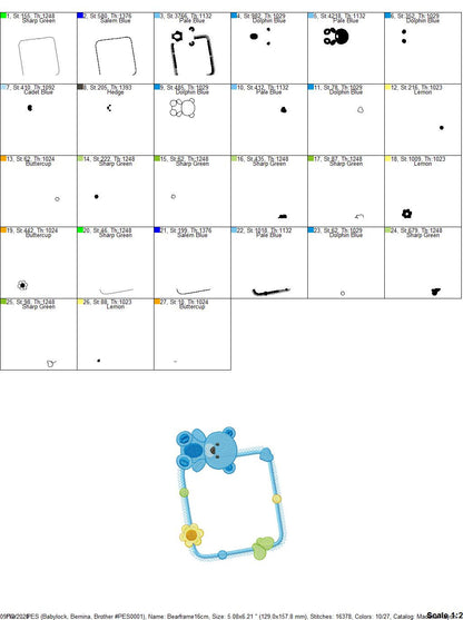 Bear embroidery design - Frame embroidery designs machine embroidery pattern - Baby boy embroidery file - Bear applique instant download