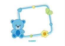 Carica l&#39;immagine nel visualizzatore di Gallery, Bear embroidery design - Frame embroidery designs machine embroidery pattern - Baby boy embroidery file - Bear applique instant download
