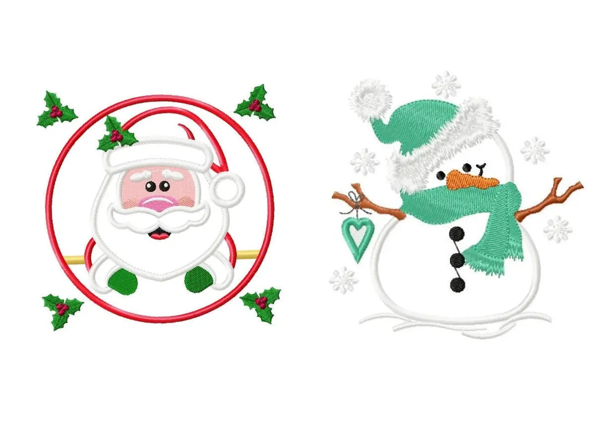 Xmas embroidery designs - Santa Claus embroidery design machine embroidery pattern - Snowman embroidery file - Christmas applique winter Marcia Embroidery